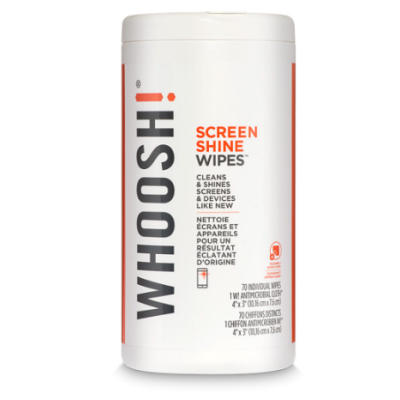 Ściereczki Whoosh! Screen Shine Antimicrobial Microfiber Wipes (70 szt.)