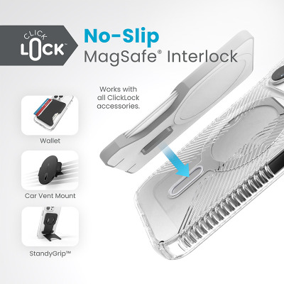 Etui do iPhone 15 Pro Speck Presidio2 Grip ClickLock MagSafe clear - przezroczyste