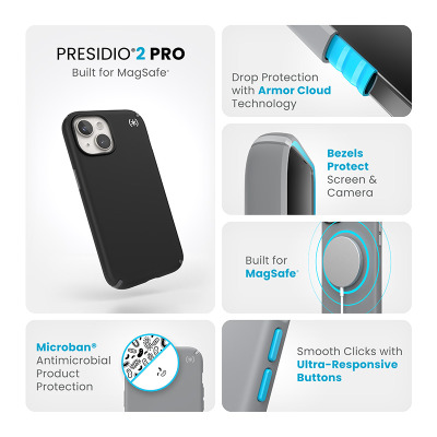 Rzeszów 150558-3205 Etui do iPhone 15 Speck Presidio2 Pro MagSafe - czarne