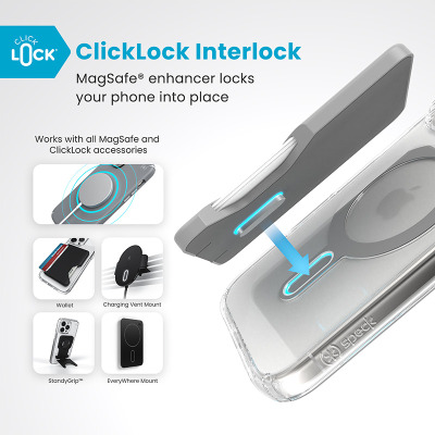 Etui do iPhone 16 Pro Speck Presidio ClickLock MagSafe clear - przezroczyste