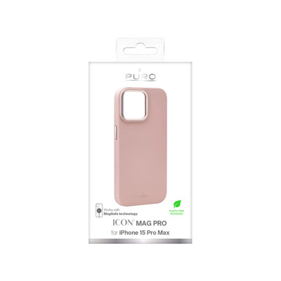 PUIPC15P67ICONMPROSE Etui iPhone 15 Pro Max Kraków PURO ICON Mag Cover piaskowy róż
