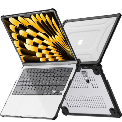 Obudowa Tech-Protect Smartshell Pro MacBook Air 13 M2 M3 M4 2023-2025 BLACK/CLEAR