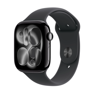 Apple Watch S11 46mm aluminium w kolorze onyks z paskiem sportowym w kolorze czarnym M/L