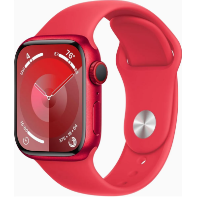 RZESZÓW Apple Watch S9 45mm aluminium + Cellular w kolorze czerwonym z paskiem sportowym w kolorze czerwonym - M/L MRYG3QP/A