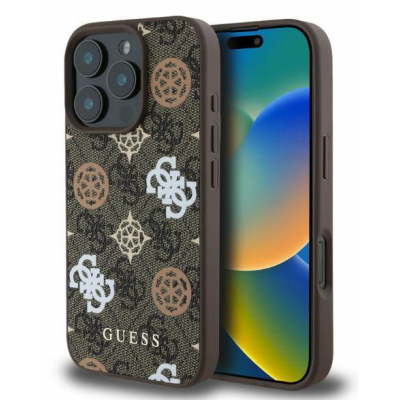 Etui do iPhone 16 Pro Guess Peony On 4G MagSage brown