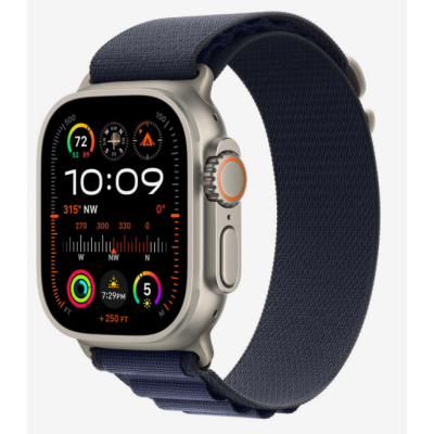Pasek Apple watch Alpine Loop 49mm Navy - rozmiar M Natural Titanium Finish
