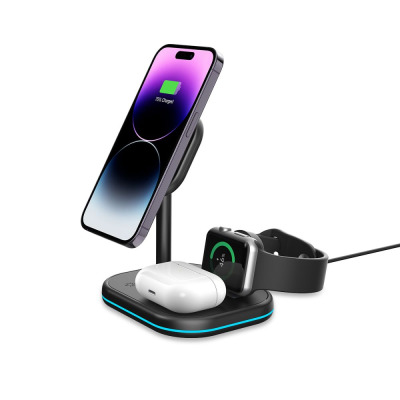 Ładowarka Indukcyjna Tech-Protect A27 3in1 czarna iphone watch airpods