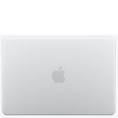 Zamknięta pokrywa laptopa Apple MacBook Neo 13 cali w kolorze srebrnym z charakterystycznym, wyśrodkowanym logo Apple w odcieniu szarości na gładkiej obudowie.