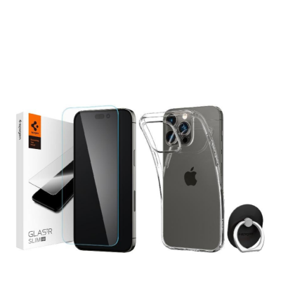RZESZÓW Etui do iPhone 14 Pro Spigen Crystal Flex Clear + szkło - przeroczyste ASE05404