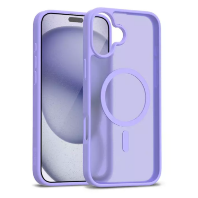 Etui do iPhone 17 Crong Hybrid Matte MAG Cover lawendowe