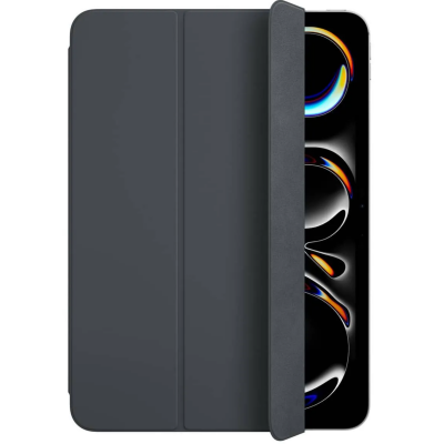 Czarne etui Apple Smart Folio do iPad Pro 11 M4 i M5, widok na przednią stronę z charakterystycznymi trzema pionowymi panelami składanej konstrukcji.