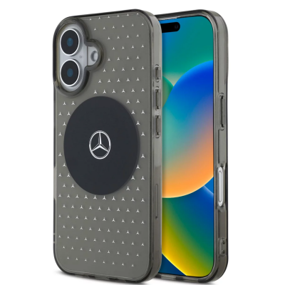 RZESZÓW Etui do iPhone 16 Mercedes Star Pattern MagSafe czarny MEHMP16S23HCPK