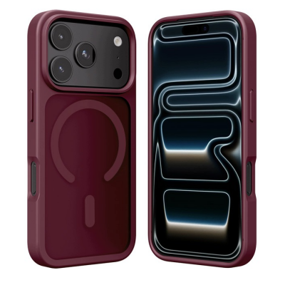 Etui iPhone 18 Pro Max Crong Hybrid Matte MAG Cover burgund
