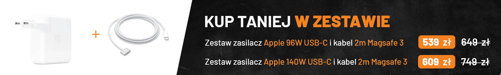 Zestaw Apple Zasilacz 140W i kabel Magsafe 3