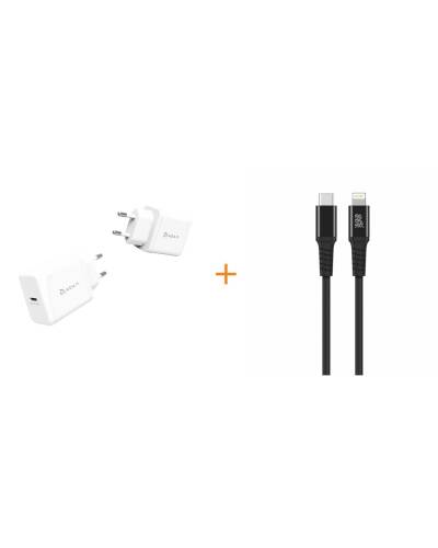 Zestaw Kabel USB-C Ligtning 2m MFI + ładowarka 20W Adam - zdjęcie 1