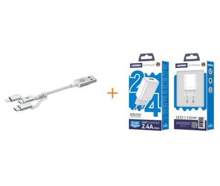 Zestaw Kabel Mophie USB-A + ładowarka 12W Jellico